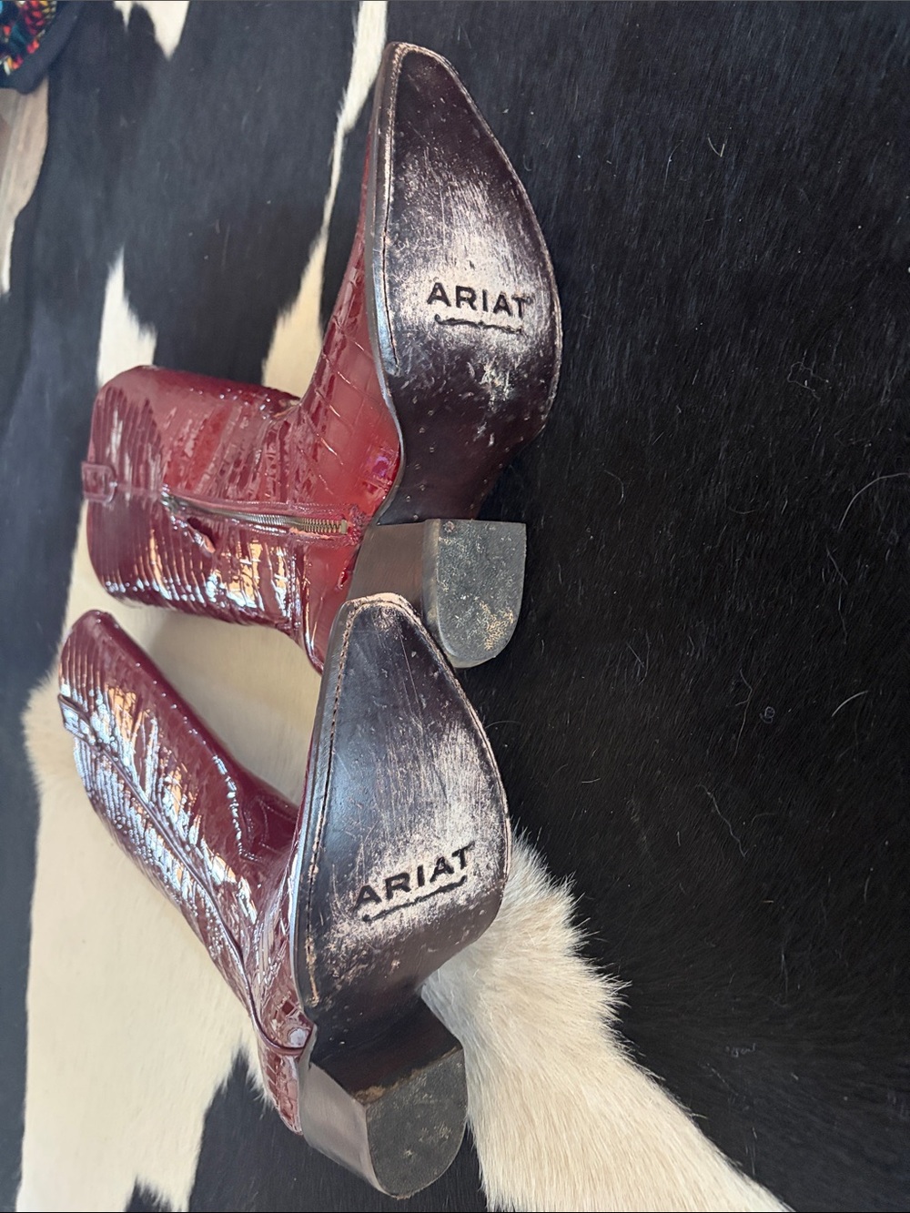 Ariat Casanova Red Croc-Embossed Over-the-Knee Boots - Picture 3 of 4
